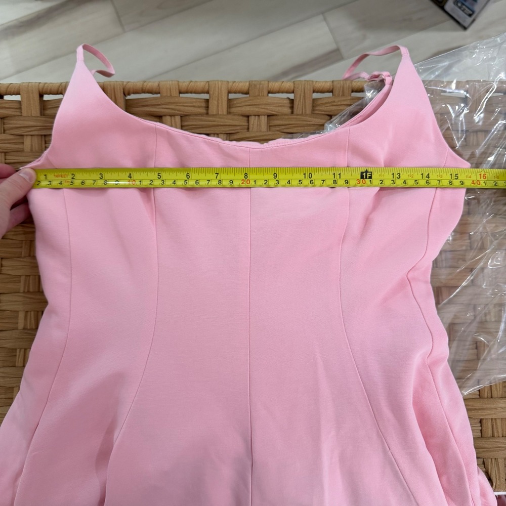 Staud Joy Gown Pink Pleated A-Line Maxi Dress Scoop Neck Sz 2 Event Gown Barbie - Picture 6 of 8